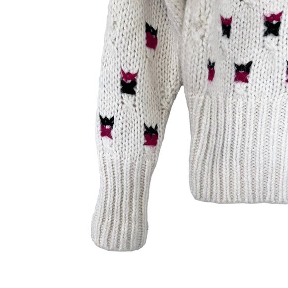 Zara Ecru Wool Blend Floral Crocheted Sweater size Small NWOT - Picture 6 of 11